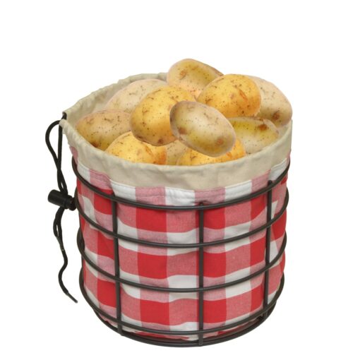 Sac thermique isolant rouge vichy pour pommes de terre avec corbeille Heidi Cheese Line
