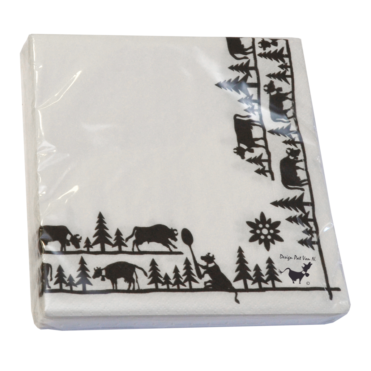 PatvN CRAZY COW Papierservietten 33 x 33 cm Heidi Cheese Line