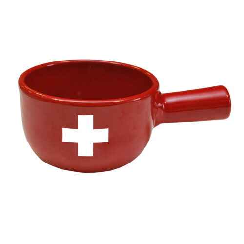 Caquelon aus Keramik Schweizer Kreuz rot Ø 12 cm Heidi Cheese Line