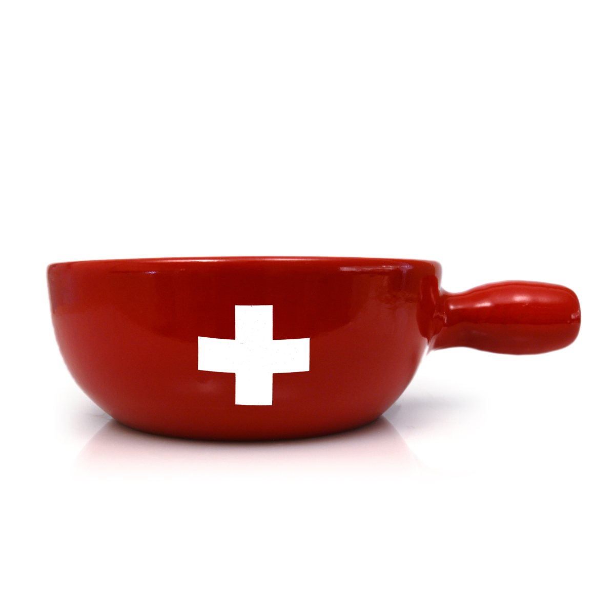 Caquelon aus Keramik Schweizer Kreuz rot Ø 21 cm Heidi Cheese Line