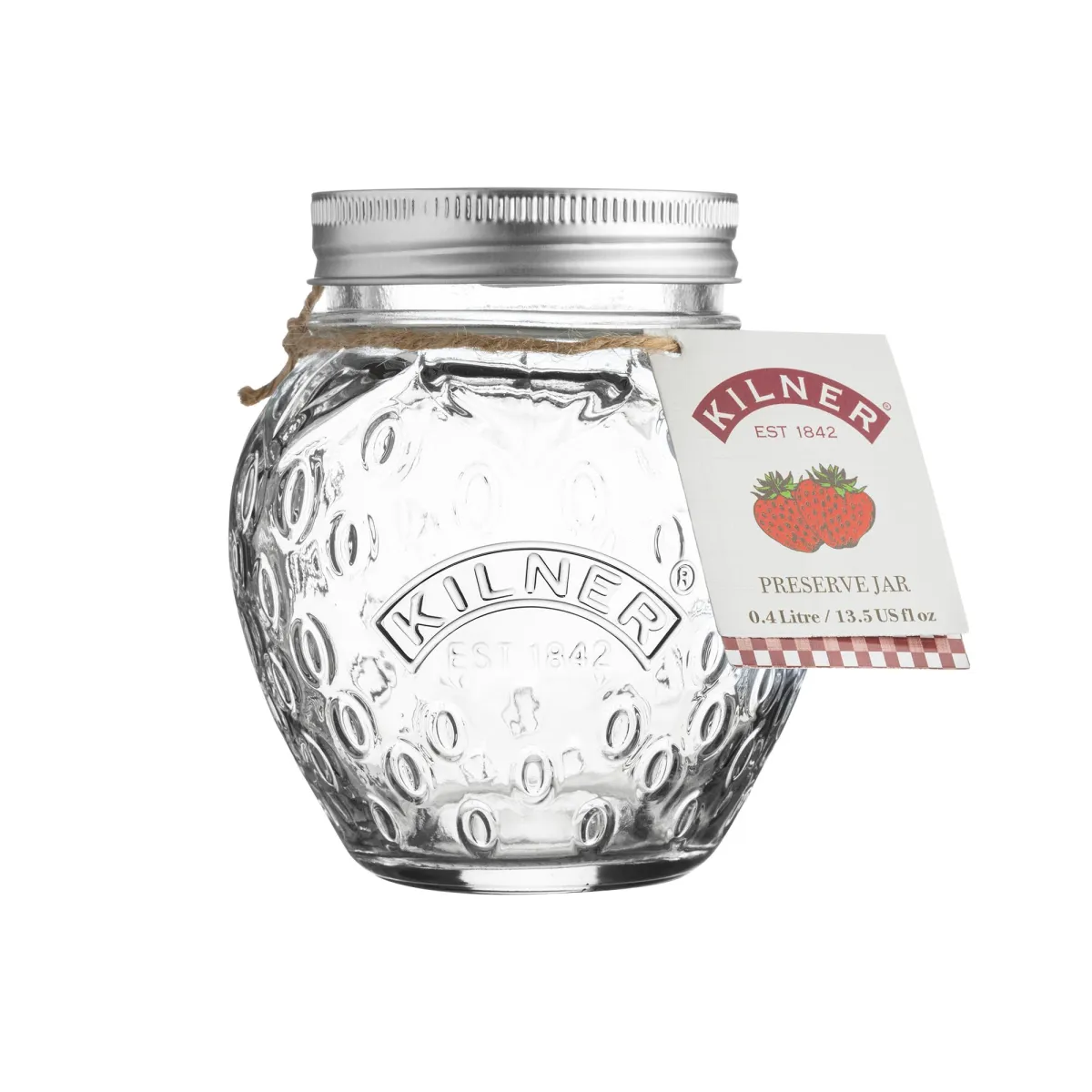 Kilner Pot en verre en forme de fraise avec couvercle à vis - 0.4 Litre